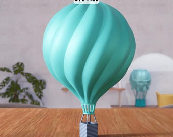 3D Hot Air Balloon STL File - Decorative Balloon Figure for Home Decor (Digital Download)