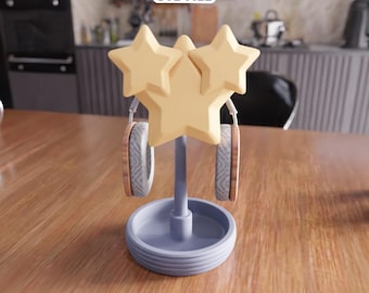 3D Star Headset Stand STL File – Gaming Room Decor (Digital Download)