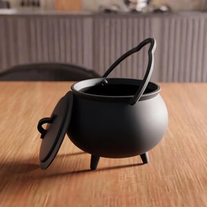 3D Cauldron Pot STL File - Witch Decor Halloween Tabletop Display (Digital Download) image 3