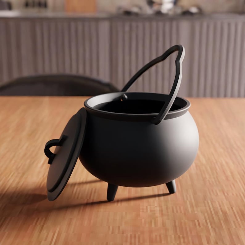 3D Cauldron Pot STL File - Witch Decor Halloween Tabletop Display (Digital Download) image 3
