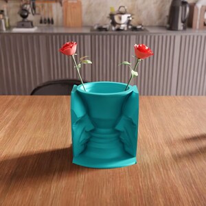 3D Illusion Face Vase STL File - Optical art home decor sculpture gift (Digital Download) image 4