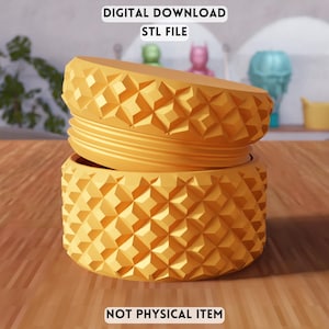 3D Mini Storage Box STL File – Screw Lid Decorative Container (Digital Download)
