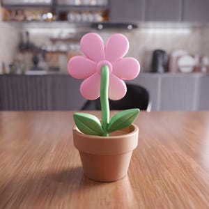 3D Flower with Pot Decor