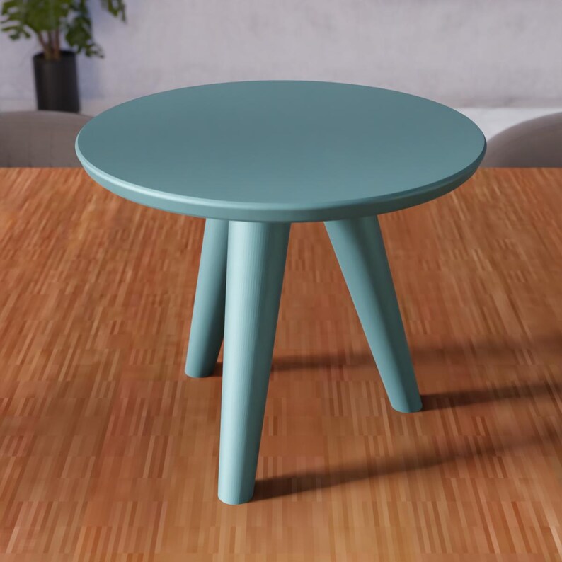 3D Round Side Table STL File - Modern Minimal Furniture Decor (Digital Download) image 3