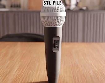 Archivo STL de micrófono 3D: Modelo de decoración de escritorio para amantes de la música (Descarga digital)