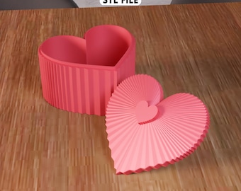 3D Heart Storage Box STL File - Romantic Gift Box, Valentine Decor (Digital Download)