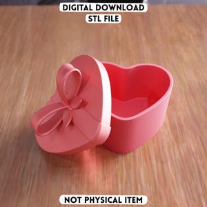 Arquivo STL de Caixa de Presente em Formato de Coração 3D - Recipiente para Armazenamento de Presentes de Dia dos Namorados, Caixa Decorativa Romântica (Download Digital)