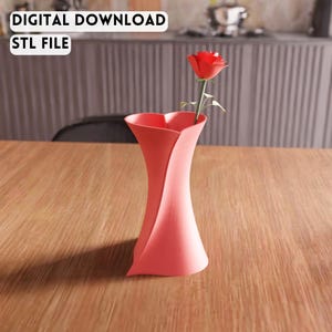 3D Herz Vase STL Datei - Romantische Blumenvase (Digital Download)
