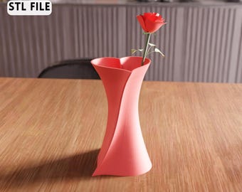 3D Heart Vase STL File – Romantic Flower Vase (Digital Download)