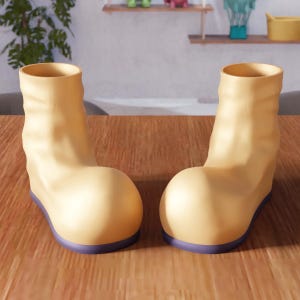 3D Wearable Clown Shoe STL File - Funny Shoe Vase Decor, Clown Gift Idea, Big Shoe Sculpture, Wearable Art Prop, 3D Printable Clown Shoe