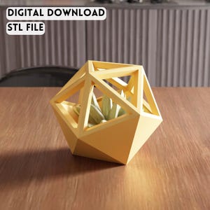 3D Geometric Planter STL File - Modern Low Poly Succulent Holder (Digital Download)