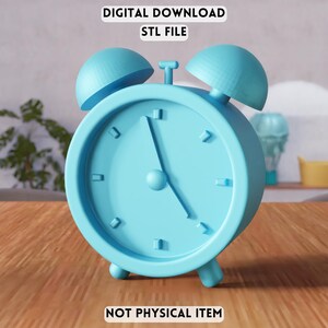 3D Retro Alarm Clock STL File - Vintage Desk Clock Decor (Digital Download)