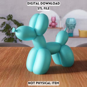 3D Balloon Dog Sculpture STL File - Modern Pop Art Decorative Figure (Digital Download)