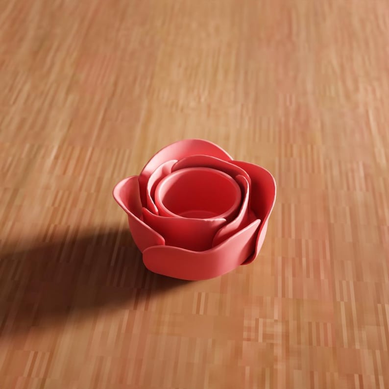 3D Flower Tea Light Holder STL File – Floral Garden Decor (Digital Download) image 7