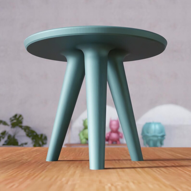 3D Round Side Table STL File - Modern Minimal Furniture Decor (Digital Download) image 6