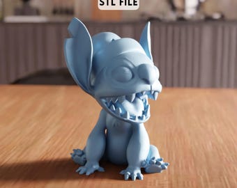 3D Stitch Christmas Ornament STL File – Holiday Keychain Decor (Digital Download)