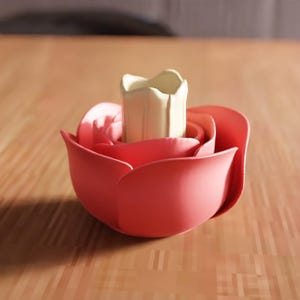 3D Flower Tea Light Holder STL File – Floral Garden Decor (Digital Download) image 2