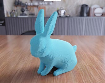 3D Block Easter Bunny Figurine STL File – Holiday Table Decor (Digital Download)
