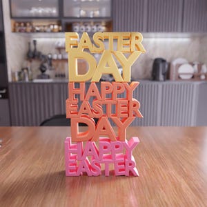 3D Happy Easter Day Text