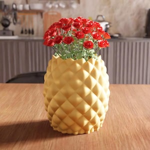 3D Pineapple Planter STL File - Tropical Succulent Pot for Indoor Decor, Gift for Mom, 3D Printing Planter, Pineapple Plant Holder