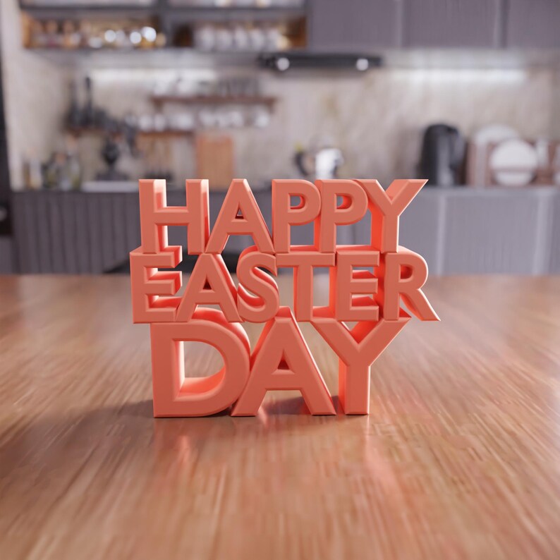 3D Happy Easter Day Text