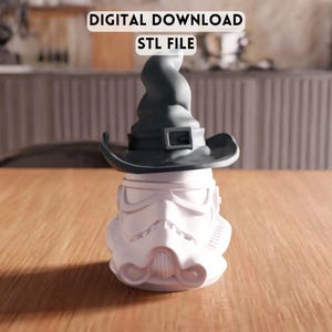 3D Storm Trooper Witch STL File - Halloween décor helmet display model (Digital Download)
