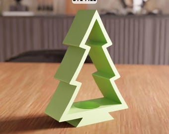 3D Christmas Tree Tea Light Holder STL File – Holiday Decor (Digital Download)