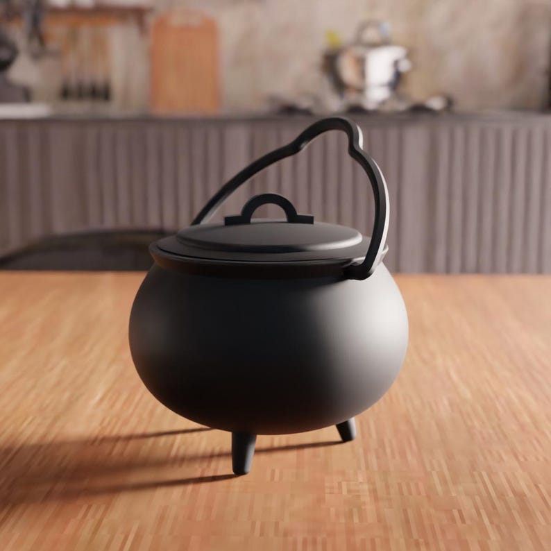 3D Cauldron Pot STL File - Witch Decor Halloween Tabletop Display (Digital Download) image 7