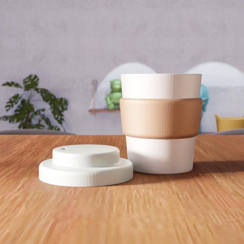 3D Coffee Cup STL File - Reusable Travel Mug Minimal Drinkware (Digital Download) image 6
