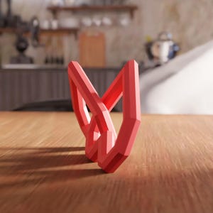 3D Interlocking Heart STL File - Modern Love Decor Geometric Sculpture (Digital Download) image 6
