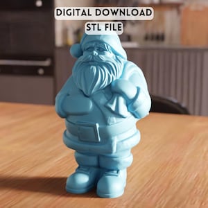 Arquivo STL da estatueta 3D do Papai Noel - modelo de decoração festiva para as festas de fim de ano (Download Digital)