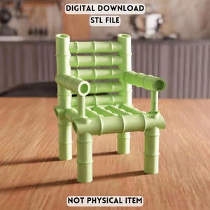 Archivo STL de silla de bambú 3D - Modelo de mueble decorativo en miniatura (Descarga digital)