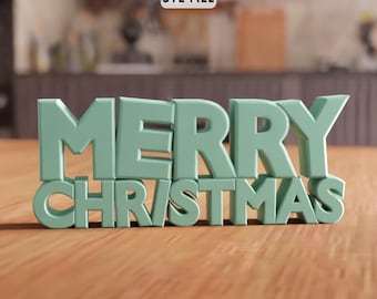 3D Merry Christmas Sign STL File – Festive Home Decor (Digital Download)