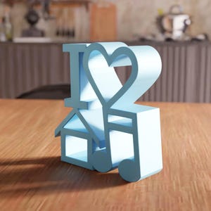 3D I Love Home Music Decor STL File - Modern Wall Accent Typography (Digital Download) image 2
