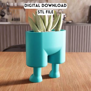 3D Walking Legs Planter STL File - Quirky succulent holder home décor (Digital Download)
