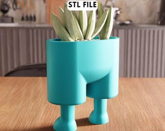 3D Walking Legs Planter STL File - Quirky succulent holder home décor (Digital Download)