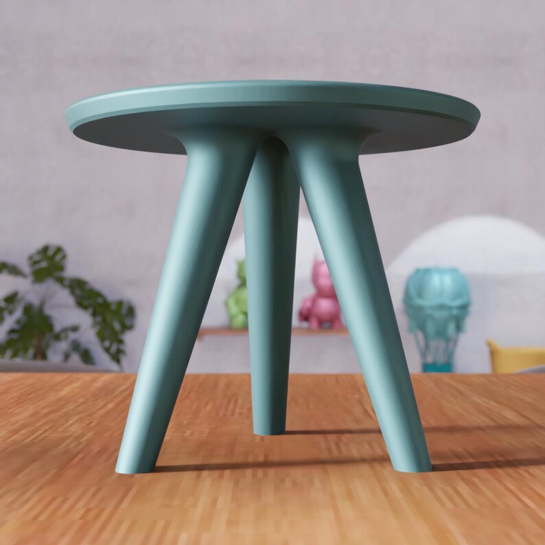 3D Round Side Table STL File - Modern Minimal Furniture Decor (Digital Download) image 5