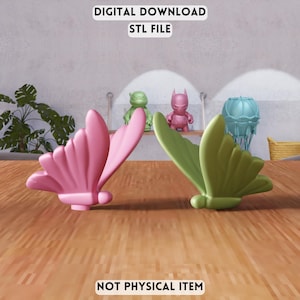 3D バタフライ ウィング デコレーション STL ファイル - ファンタジー昆虫彫刻 卓上アート (デジタルダウンロード)