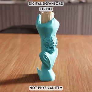3D Fantasy ljushållare STL-fil - Gotisk skulptural dekorfigur (digital nedladdning)
