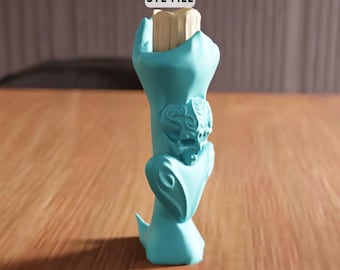 3D Fantasy Candle Holder STL File - Gothic Sculptural Decor Figure (Digital Download)