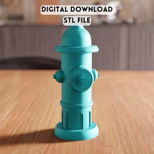 3D Fire Hydrant STL File - urban decor model, tabletop prop design (Digital Download)