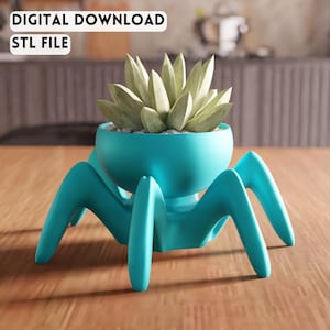 3D Spider Planter STL File - Desk succulent pot decor (Digital Download)