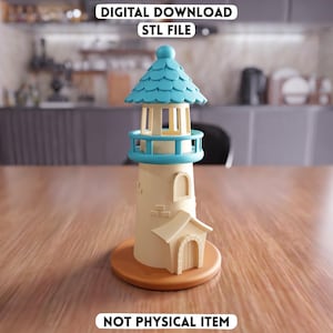 3D Leuchtturm Dekor STL Datei - Küsten nautischen Akzent, Miniatur Miniatur (Digitaler Download)