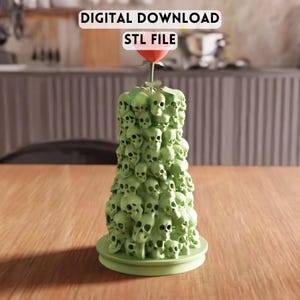 3D Skull Tower Vase STL Gothic Gothic Rose Vase 3D Datei (digitaler Download)