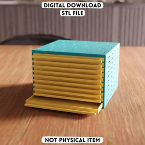 Mini-boîte de rangement modulaire 3D Fichier STL - Tiroir organisateur empilable (téléchargement numérique)