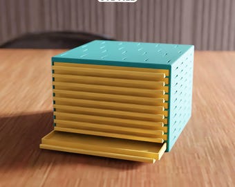 3D Modular Mini Storage Box STL File – Stackable Organizer Drawer (Digital Download)