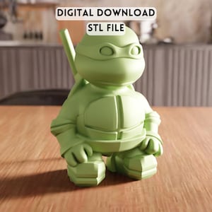 3D Ninja Turtle Chibi STL File - Cartoon Figure Model for Collectors (Digital Download)
