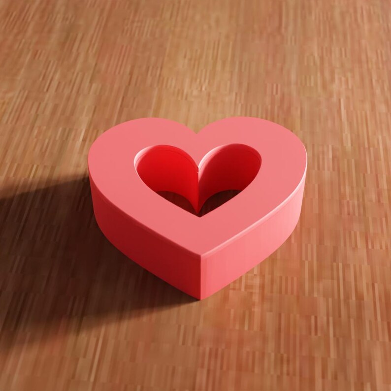 3D Heart Box STL File - Romantic Love Gift Decor Storage Design ...