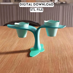 3D Flower Stand Planter STL File - Modern Dual Pot for Home Display (Digital Download)