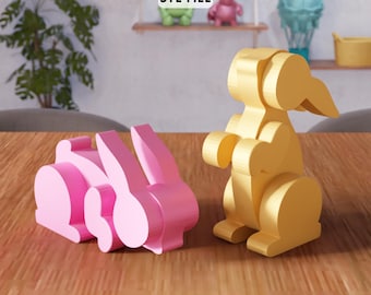 3D Easter Bunny Figurine STL File - Rabbit Decorative Home Accent (Digital Download)